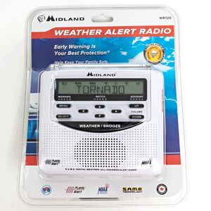 Midland WR-120 Emergency Weather Alert Radio with Alarm Clock  - White